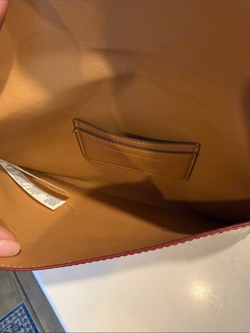Banana Republic Red Croc-Embossed Envelope Clutch - Picture 5 of 5